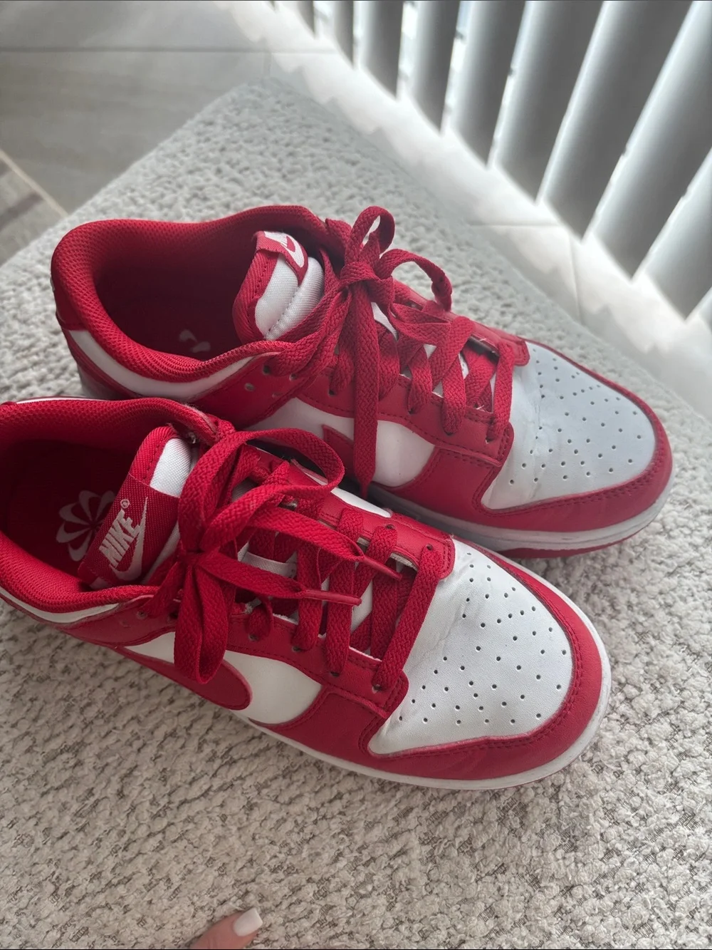 Nike Red and White Low-Top Sneakers
